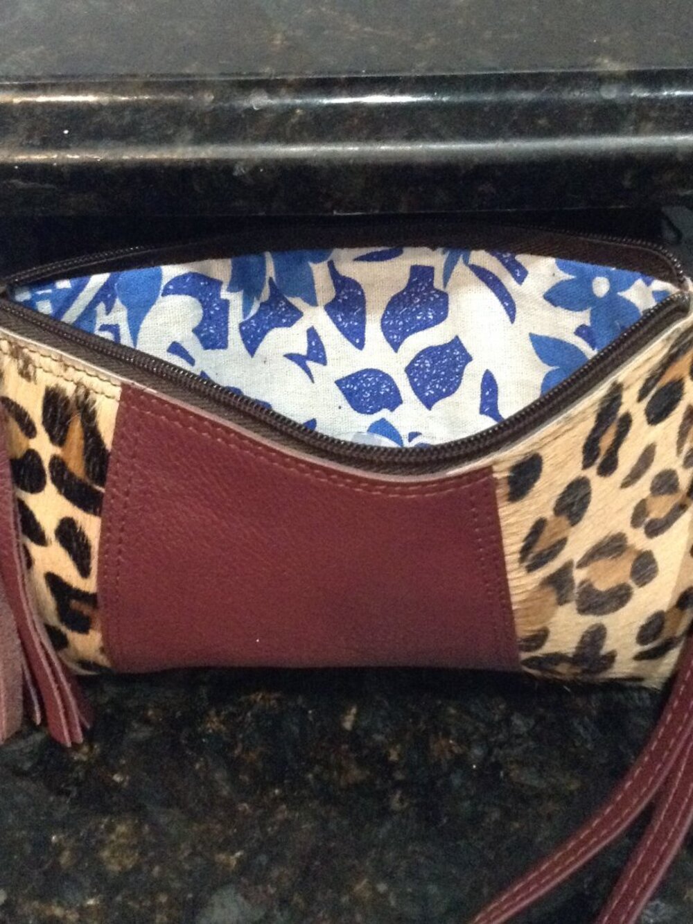 NWT Soruka "Barcelona" Recycled leather Wristlet Tassels Cheetah Print Trendy - Picture 7 of 7